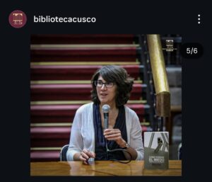 Book presentation by Álava at the historical Cusco Library, Perú